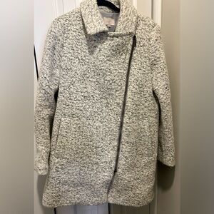 Loft Gray Textured Zip-Up Coat